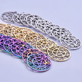 10PCS Constellation Round Charm DIY Necklace Stainless Steel Pendant