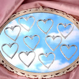 10PCS Heart Shape Alloy Pendant Rhinestone Charms DIY Jewelry Access