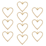 10PCS Heart Shape Alloy Pendant Rhinestone Charms DIY Jewelry Access