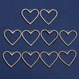 10PCS Heart Shape Alloy Pendant Rhinestone Charms DIY Jewelry Access