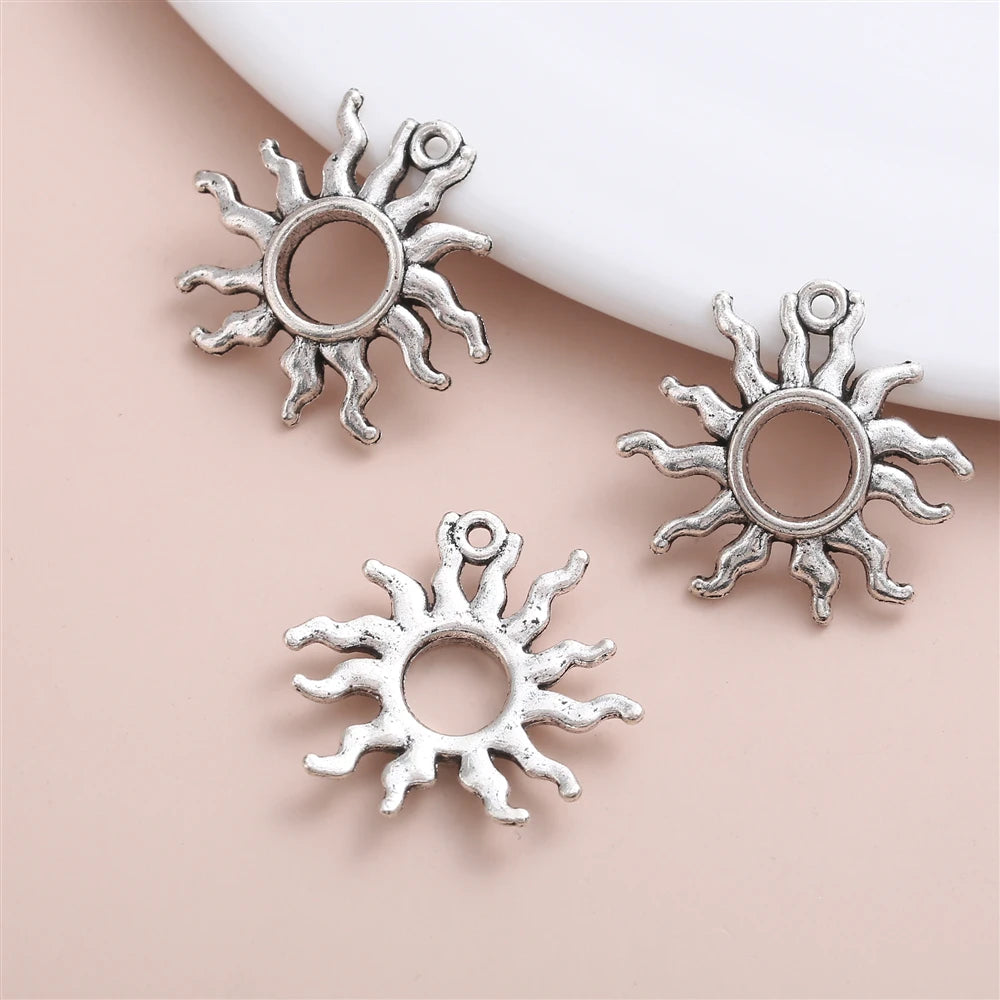 10PCS Sun Charm for Women's Jewelry Pendant Necklace DIY