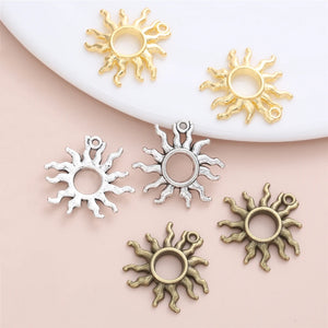 10PCS Sun Charm for Women's Jewelry Pendant Necklace DIY
