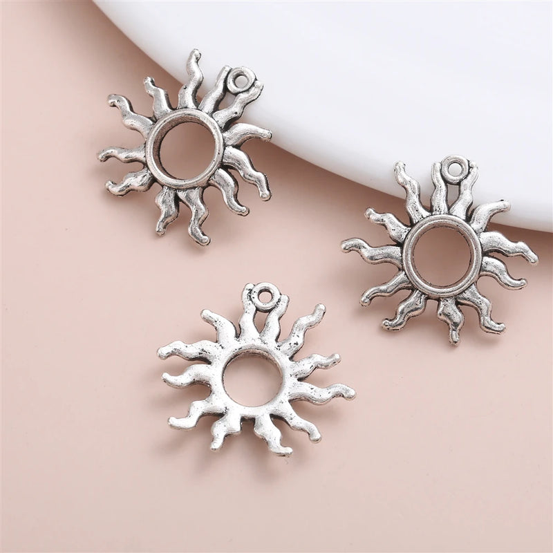 10PCS Sun Charm for Women's Jewelry Pendant Necklace DIY