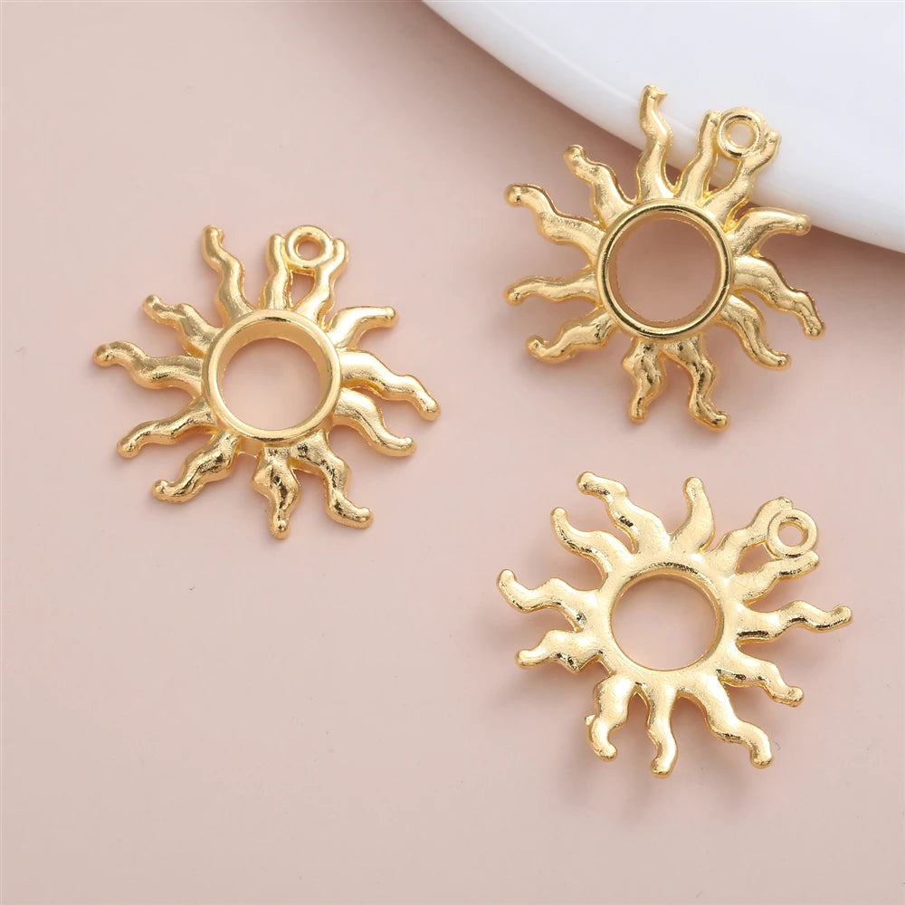 10PCS Sun Charm for Women's Jewelry Pendant Necklace DIY