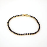 Vintage Golden CZ Zircon 3mm Tennis Chain Bracelet For Women