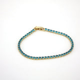 Vintage Golden CZ Zircon 3mm Tennis Chain Bracelet For Women