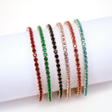 Vintage Golden CZ Zircon 3mm Tennis Chain Bracelet For Women