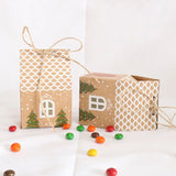 10PCS House Shaped Snack Candy Box Merry Christmas Packaging XMAS Party