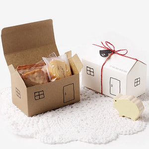 10PCS House Shaped Snack Candy Box Merry Christmas Packaging XMAS Party