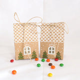 10PCS House Shaped Snack Candy Box Merry Christmas Packaging XMAS Party