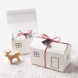 10PCS House Shaped Snack Candy Box Merry Christmas Packaging XMAS Party