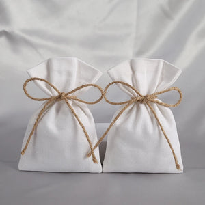 10PCS Cotton Burlap Bucket Drawstring Bags Wedding Favor Pouches