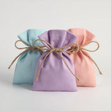 10PCS Cotton Burlap Bucket Drawstring Bags Wedding Favor Pouches