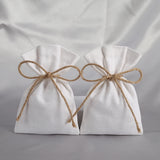 10PCS Cotton Burlap Bucket Drawstring Bags Wedding Favor Pouches