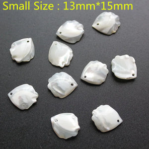 10PCS Mother Pearl Shell Leaf Beads Earrings Pendants DIY