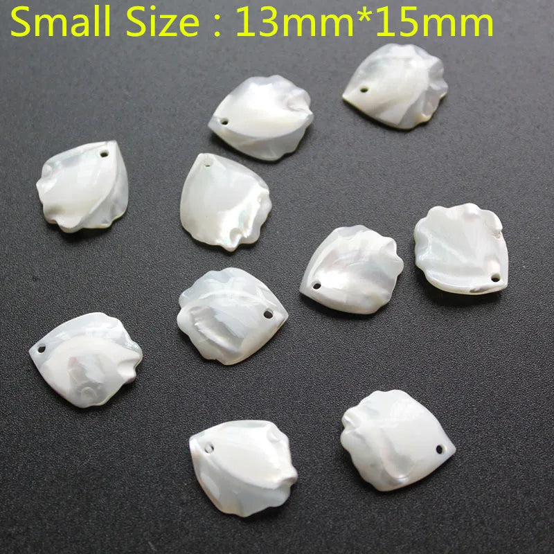 10PCS Mother Pearl Shell Leaf Beads Earrings Pendants DIY