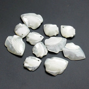 10PCS Mother Pearl Shell Leaf Beads Earrings Pendants DIY
