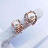 10PCS Pearl Crystal Flower Women Ring Jewelry Accessories