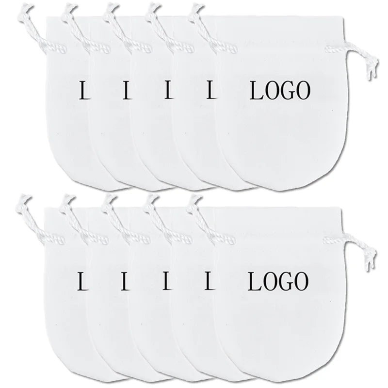 10PCS Ribbon Flannel Bag Pouch Jewelry Organizer