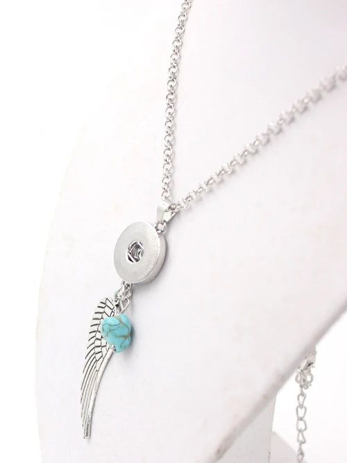 10PCS Vintage Angel Wing Snap Necklace for Snap Jewelry