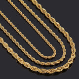 10PCS Stainless Steel Rope Necklace Gold Color Chain Jewelry Gift