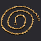 10PCS Stainless Steel Rope Necklace Gold Color Chain Jewelry Gift