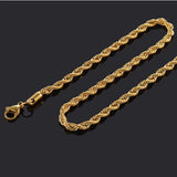 10PCS Stainless Steel Rope Necklace Gold Color Chain Jewelry Gift