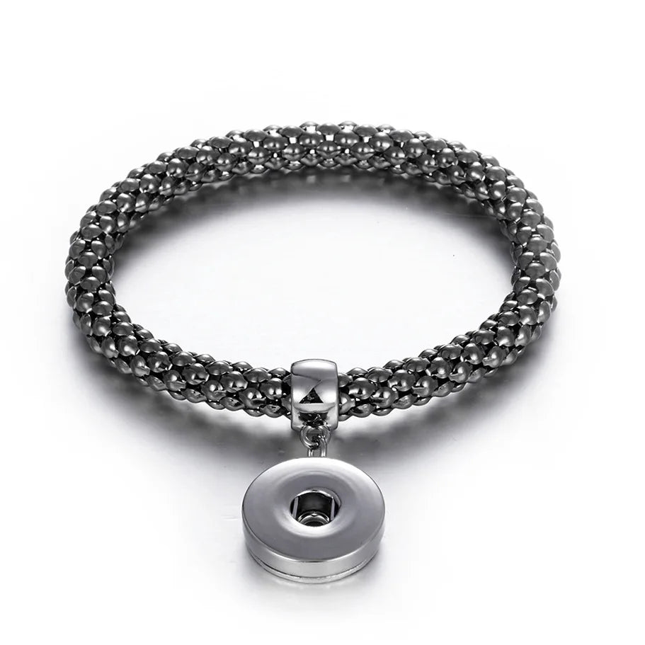10PCS Snap Bracelets&Bangles Popcorn Chain Bracelet Snap Jewelry for Women
