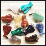 10PCS Angel Natural Stone Pendant Wing Charm Necklaces Pendants