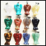 10PCS Angel Natural Stone Pendant Wing Charm Necklaces Pendants