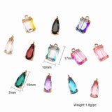 10PCS Metal Geometric Water Drop Crystal Charm Earring Jewelry Making