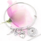 Interchangeable Snap Bracelet Love Heart Angel Wing Fiary Angel Expandable