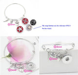 Interchangeable Snap Bracelet Love Heart Angel Wing Fiary Angel Expandable