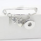 Interchangeable Snap Bracelet Love Heart Angel Wing Fiary Angel Expandable