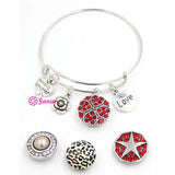 10PCS Favorite Teacher Bracelets Wire Bangle Teacher Gift Fit Buttons