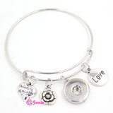 10PCS Favorite Teacher Bracelets Wire Bangle Teacher Gift Fit Buttons