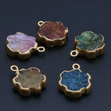10PCS Agate Plum Blossom Pendant Multi-color DIY Necklace Earring