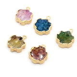 10PCS Agate Plum Blossom Pendant Multi-color DIY Necklace Earring