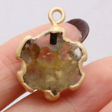 10PCS Agate Plum Blossom Pendant Multi-color DIY Necklace Earring