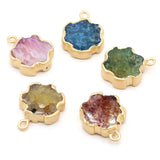 10PCS Agate Plum Blossom Pendant Multi-color DIY Necklace Earring