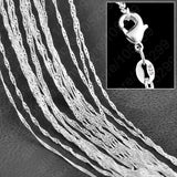 10PCS 925 Sterling Silver Charm Link Chain Necklace with Lobster Clasps