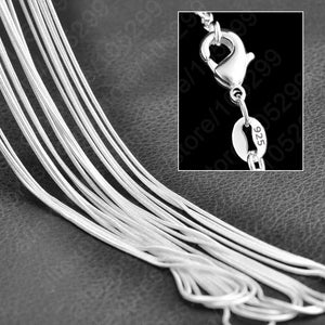 10PCS 925 Sterling Silver Charm Link Chain Necklace with Lobster Clasps