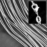 10PCS 925 Sterling Silver Charm Link Chain Necklace with Lobster Clasps