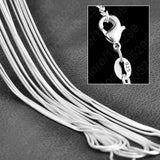 10PCS 925 Sterling Silver Charm Link Chain Necklace with Lobster Clasps