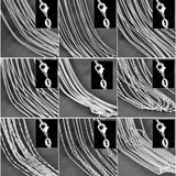 10PCS 925 Sterling Silver Charm Link Chain Necklace with Lobster Clasps