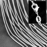 10PCS 925 Sterling Silver Charm Link Chain Necklace with Lobster Clasps