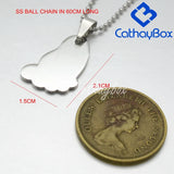 10PCS Silver Stainless Steel Dog Tag Charm Pendant Necklace
