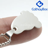 10PCS Silver Stainless Steel Dog Tag Charm Pendant Necklace