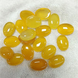 10PCS Yellow Jade Stone Cabochons Oval Shape DIY Jewelry Accessories