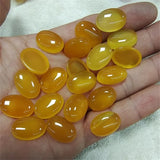10PCS Yellow Jade Stone Cabochons Oval Shape DIY Jewelry Accessories